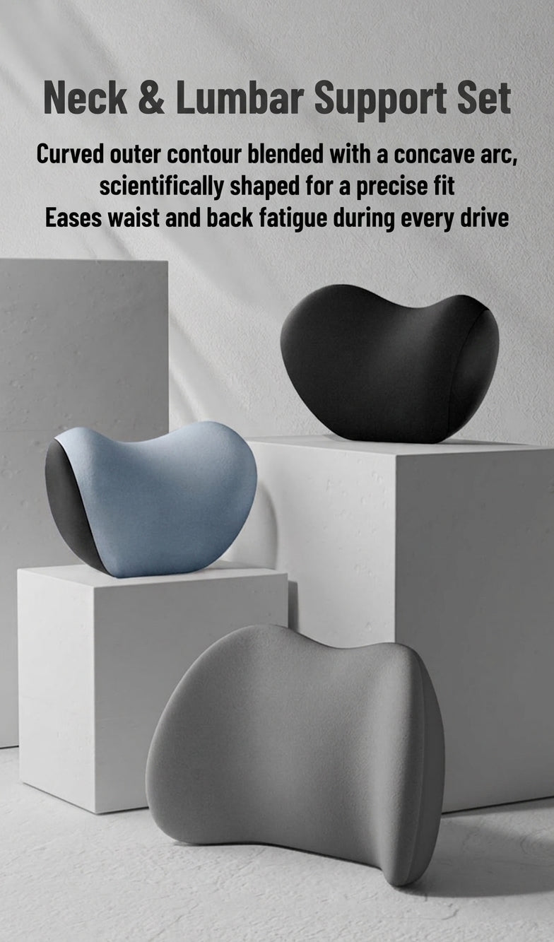 Car neck headrest lumbar rest removable and washable breathable driver's seat waist rest memory foam car artifact headrest in the car