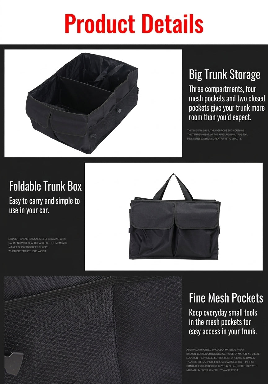 Cross-border cargo source: Oxford cloth for cars, trunk storage bags, multifunctional foldable storage boxes for car use, storage boxes