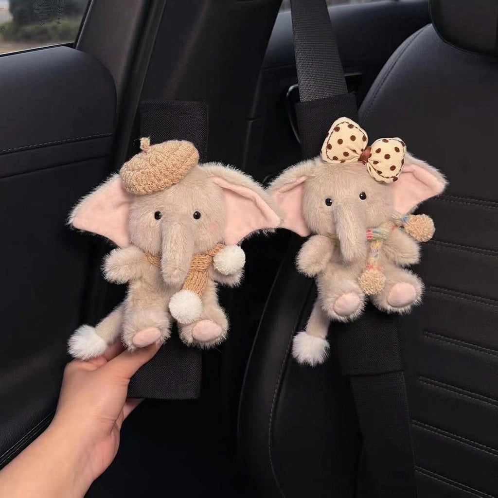 Cute little elephant car seat belt shoulder pad, premium creative decoration, all-season universal couple for women