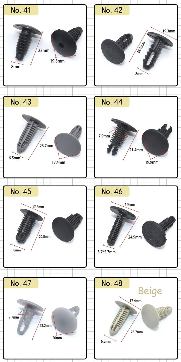 Car universal nylon roof, trunk interior buckle, rivet seal, pickup card, barb buckle, Christmas tree buckle