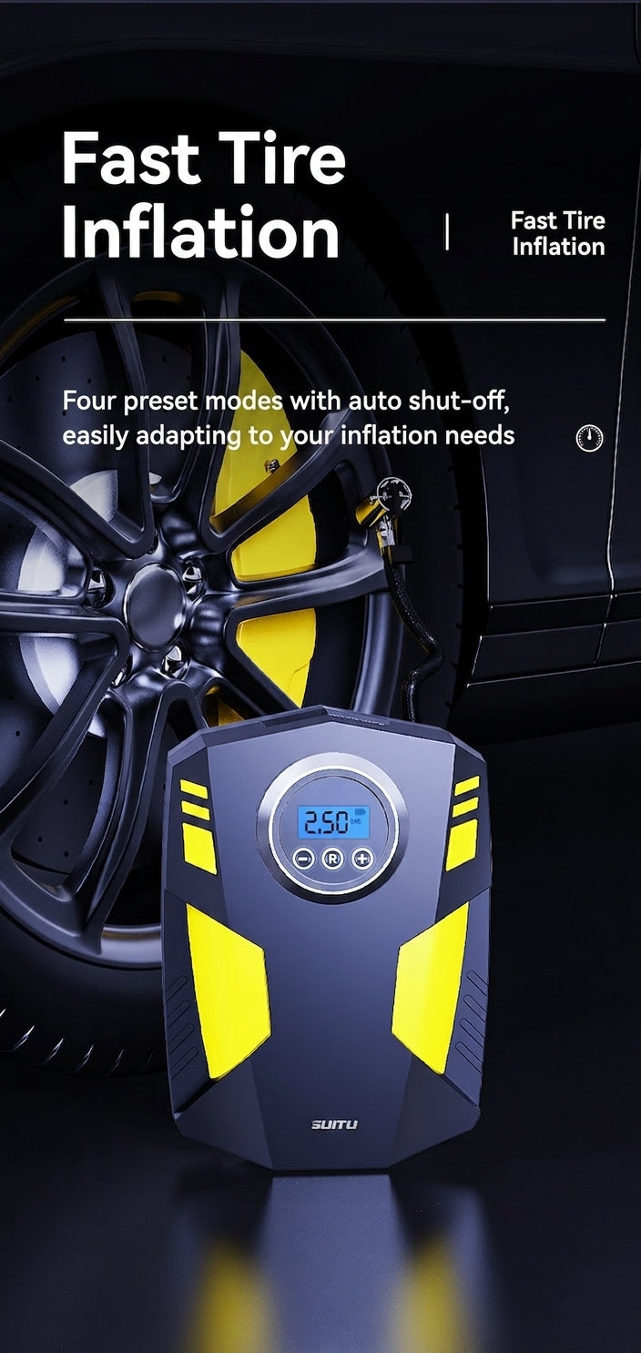Car air pump digital display portable electric 12v tire inflator multi-function vehicle car air pump