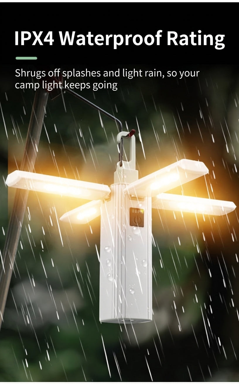 Camping Tent Light, Four-Leaf Foldable LED