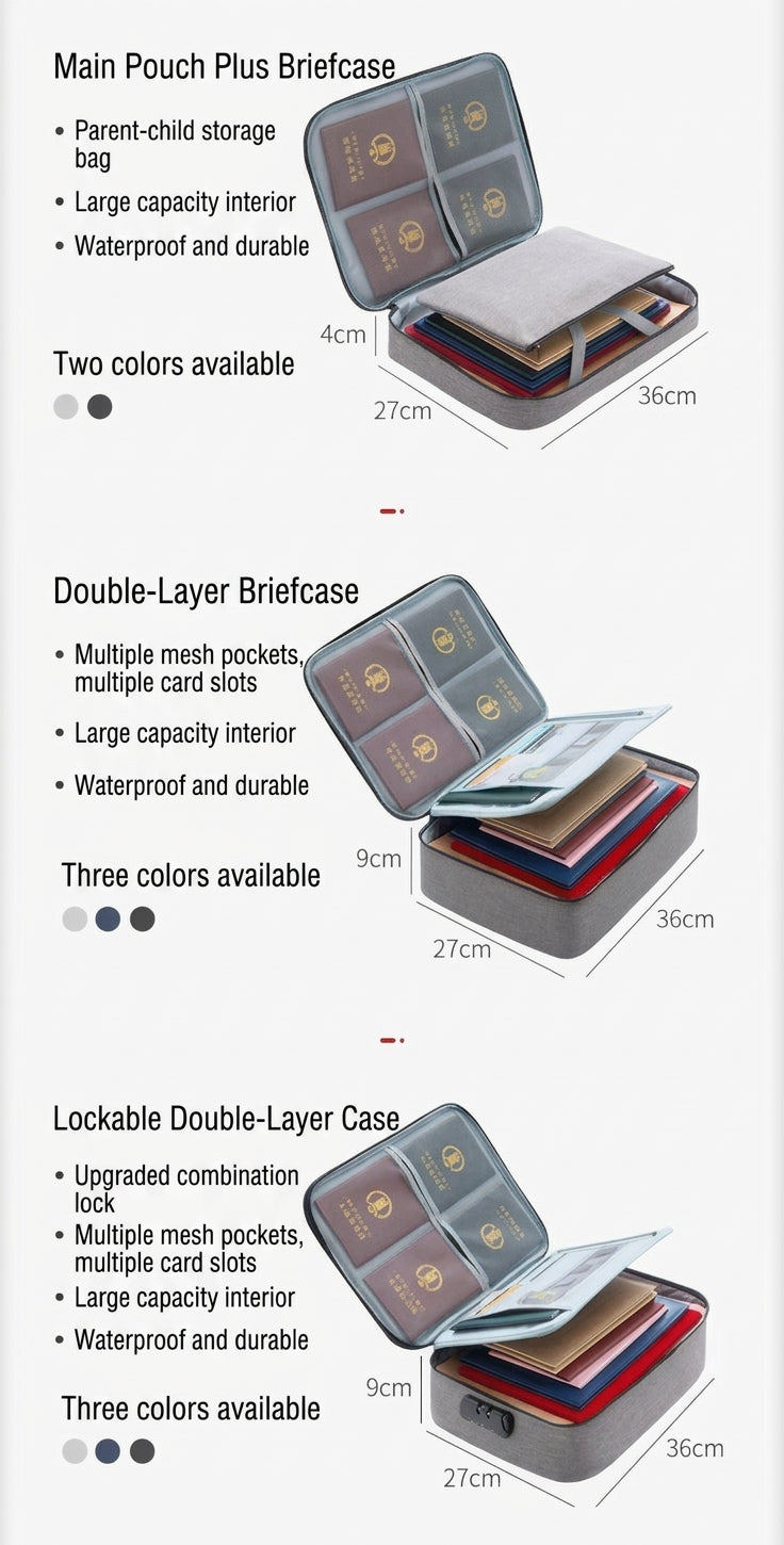 Document Storage Bag, Large Capacity File Organizer