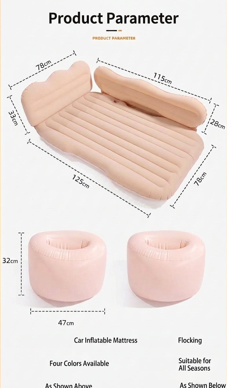 Car inflatable mattress, rear seat sleeping mat, multifunctional travel mattress, thickened inflatable mattress for SUVs and sedans