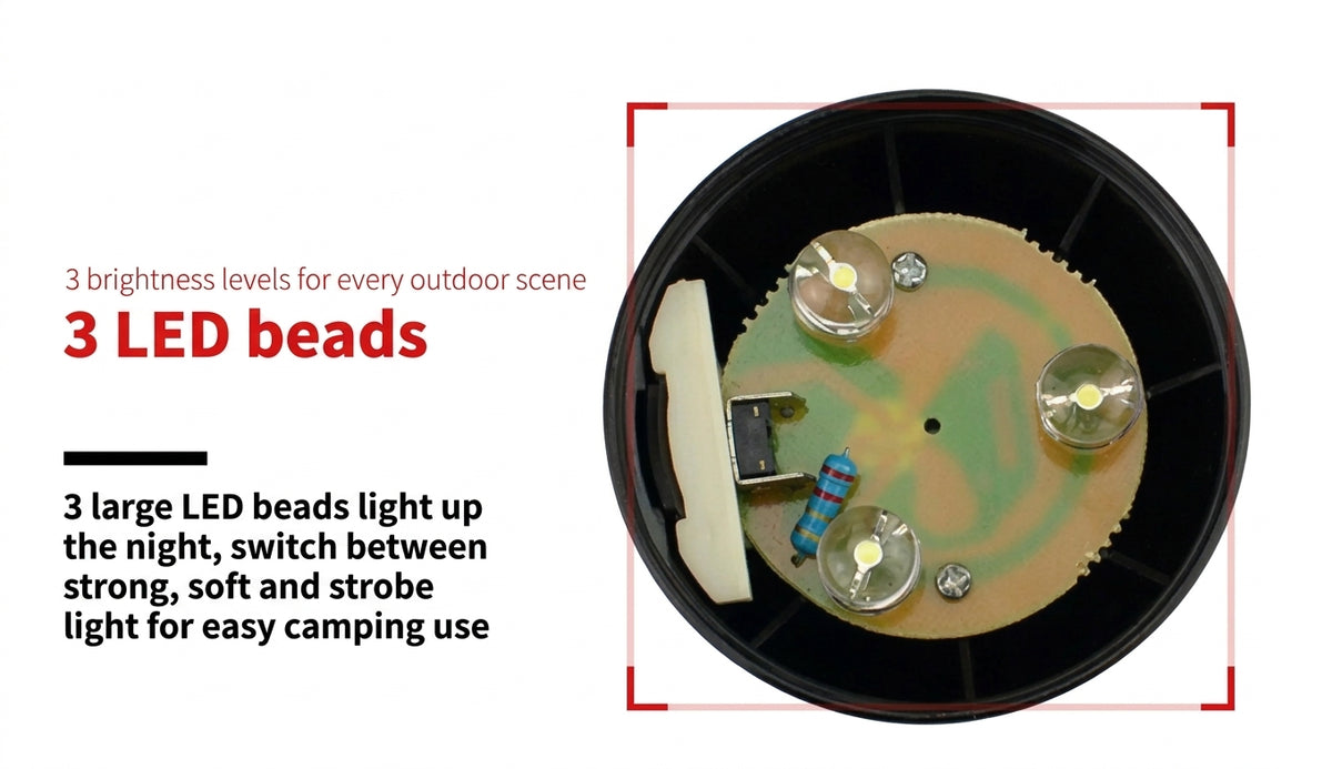 Portable LED Camping Lamp with Carabiner Hook