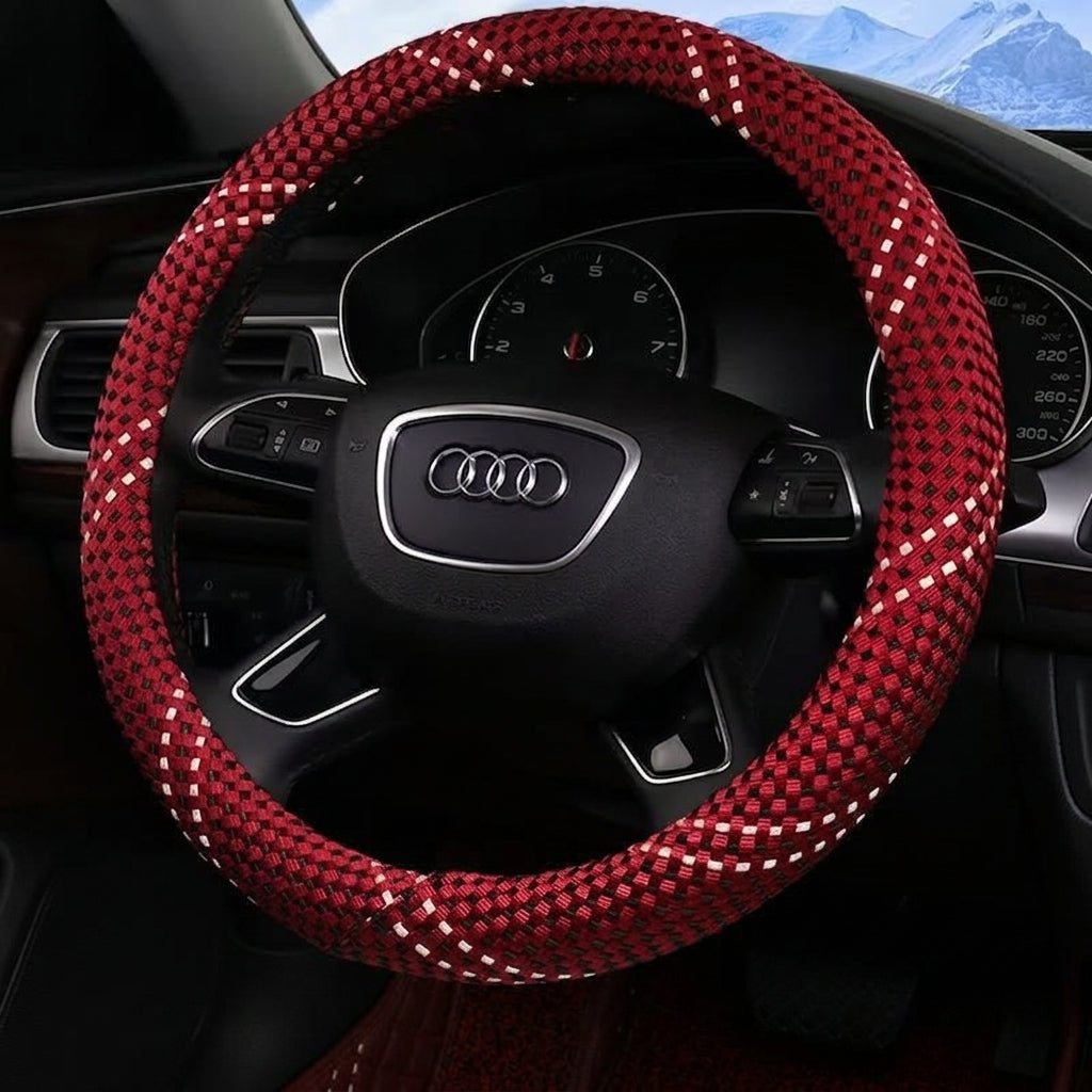 All-season universal wear-resistant car steering wheel covers, woven sweat-absorbing car handlebar covers, direct supply from wholesale manufacturers
