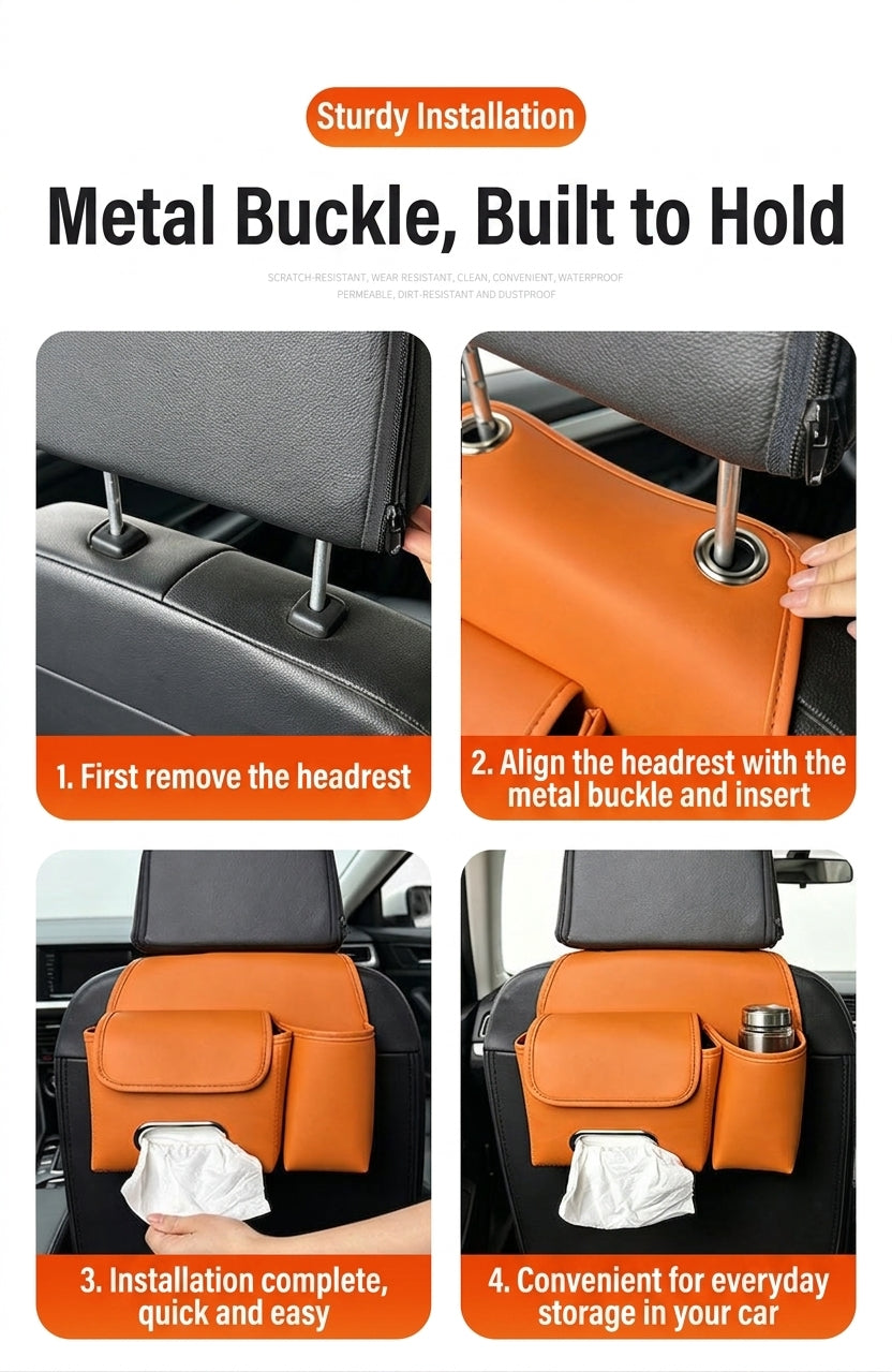 Multifunctional storage bag for car seats, tissue boxes, car storage bags, hanging bags, water cup holders in the car