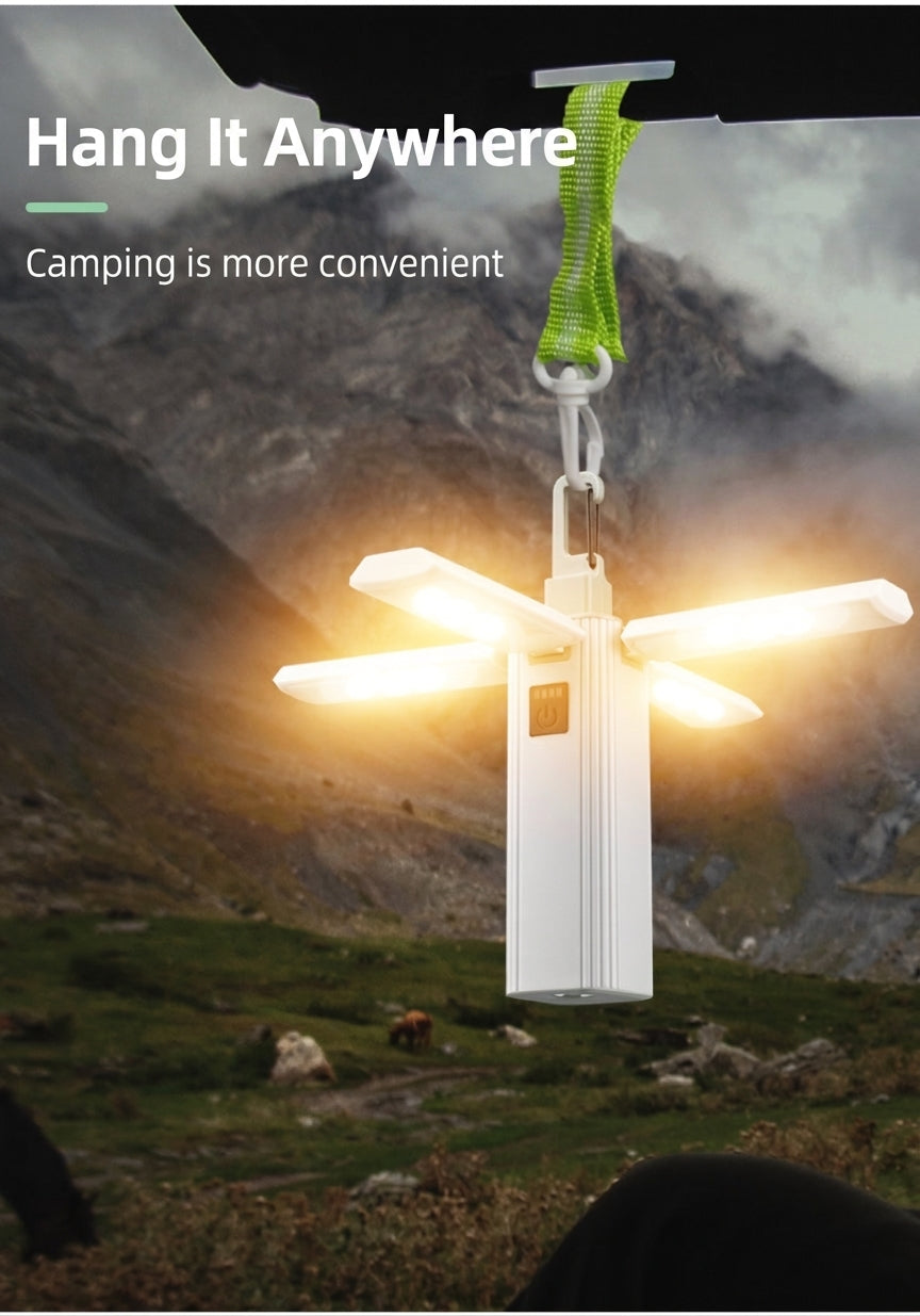 Camping Tent Light, Four-Leaf Foldable LED
