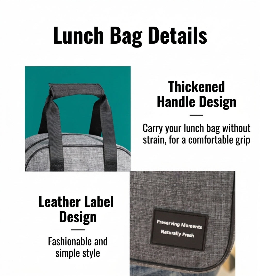Insulated Lunch Box Bag, Large Capacity