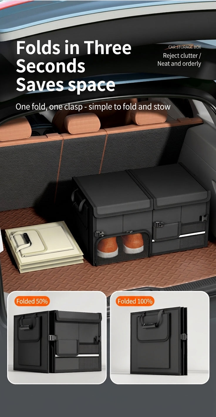 Car storage boxes can be folded and stored, practical multifunctional trunk storage boxes for cars, wholesale