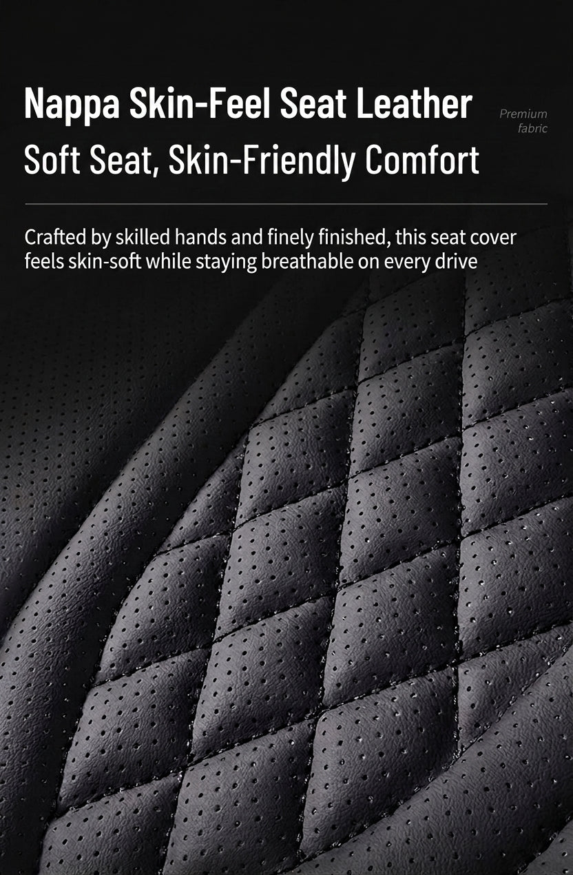 3D Nappa leather car full-coverage integrated headrest cover, all-season universal sports seat cover, leather seat cushion manufacturer wholesale