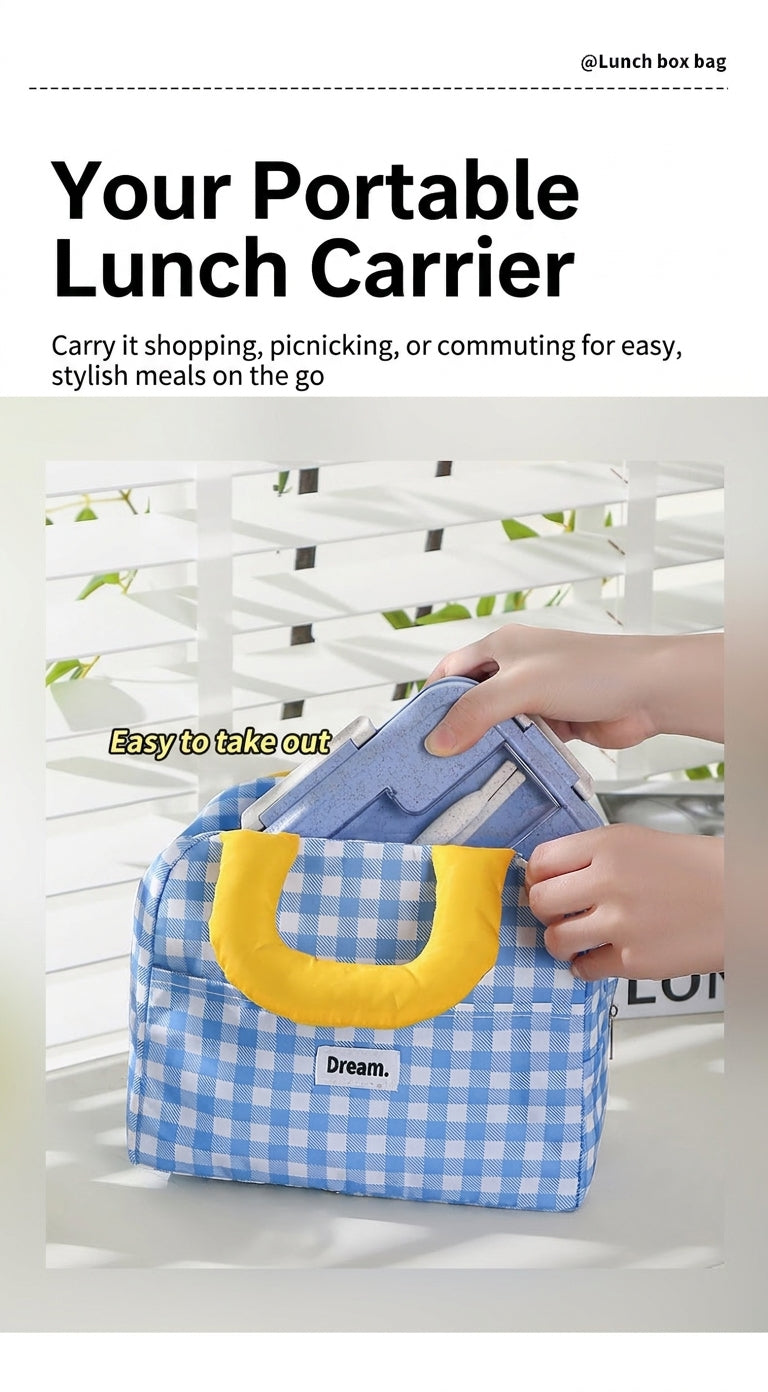 Insulated Lunch Box Bag, Portable Large Capacity