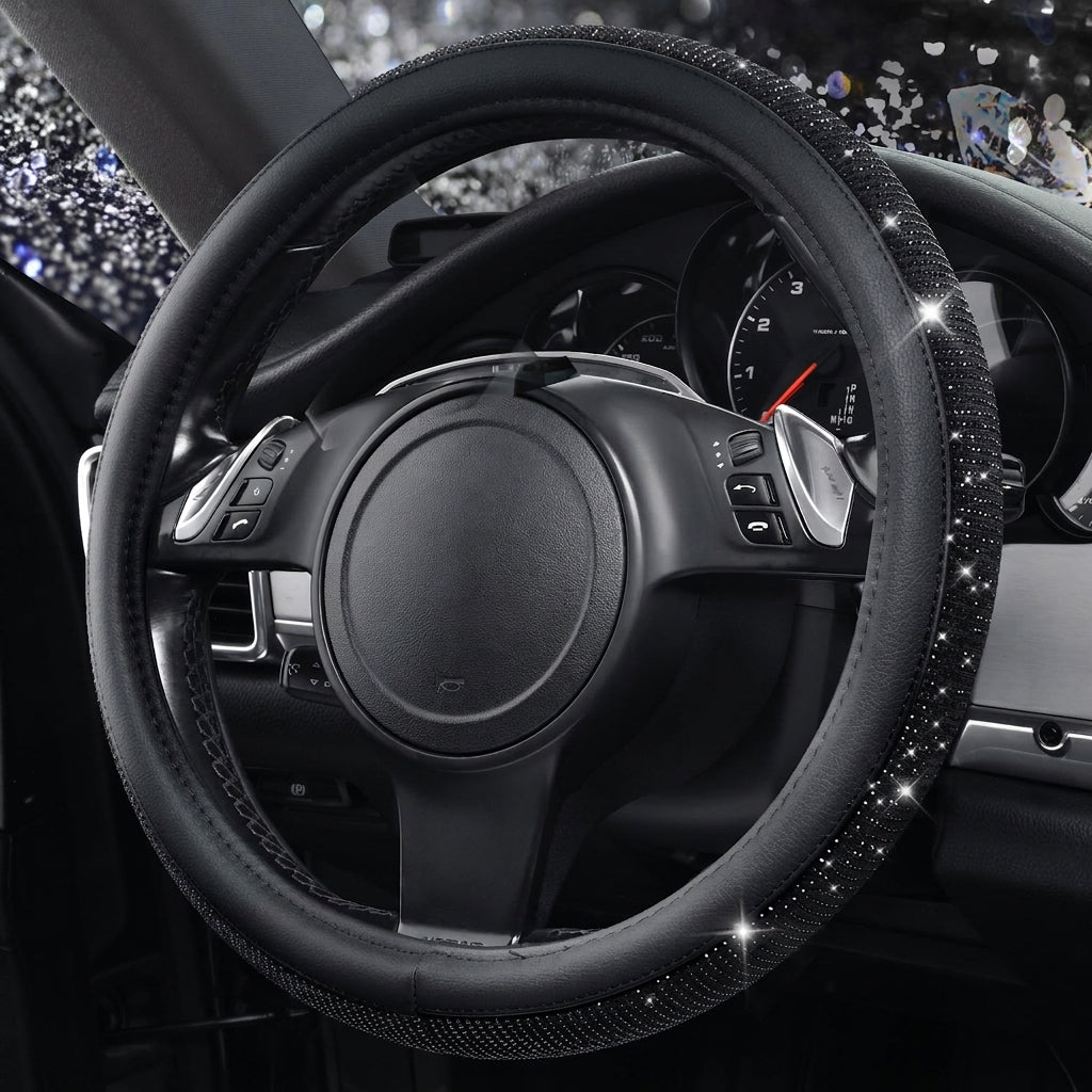 New car rhinestone fully rhinestone-hot rhinestone steering wheel, personalized handlebar cover, unisex steering wheel, Amazon