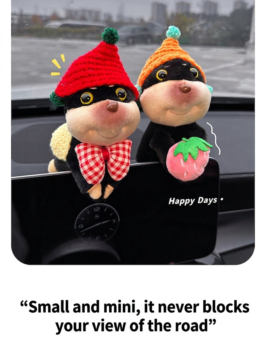 Car ornaments cute dolls bee dog car central control screen party doll display screen decoration car interior products
