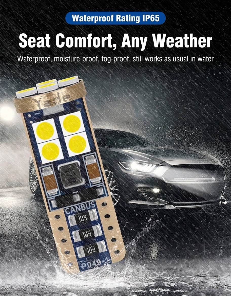 Yade Wide-Width Indicator Light T10 3030 12SMD Car Light LED High Brightness Wide Voltage Decoding Reading Light License Plate Light