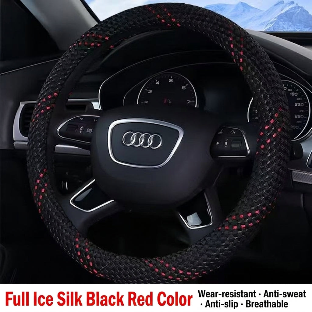All-season universal wear-resistant car steering wheel covers, woven sweat-absorbing car handlebar covers, direct supply from wholesale manufacturers
