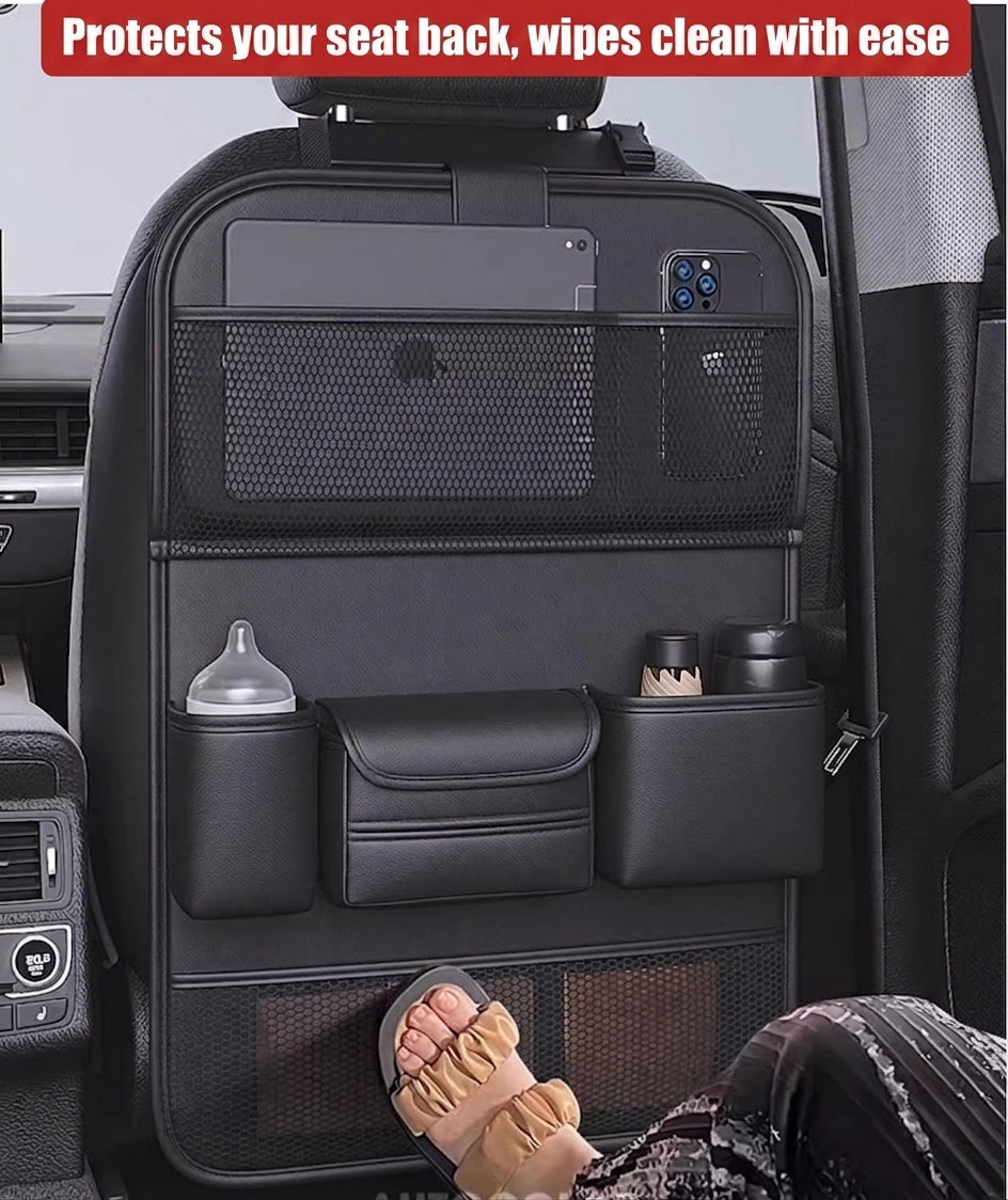 High-end car seat back storage bag, car multi-functional, rear hanging bag, car foldable dining table board shelf