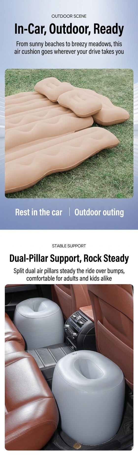 Sleeping car self-driving gear: folding bed rear seat pad, summer vacation bed Galaxy Deep Blue, rear seat sleeping essential, in-car air cushion