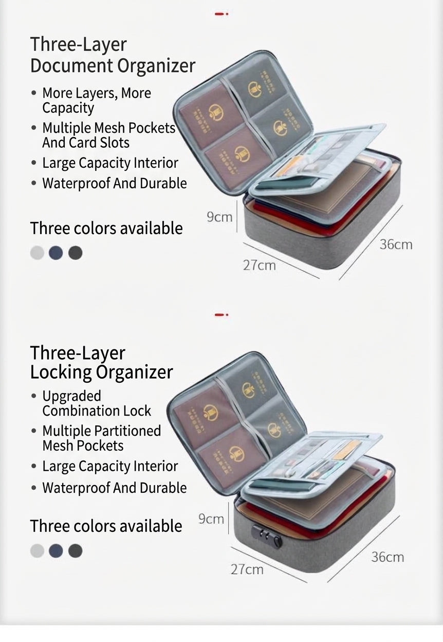 Document Storage Bag, Large Capacity File Organizer