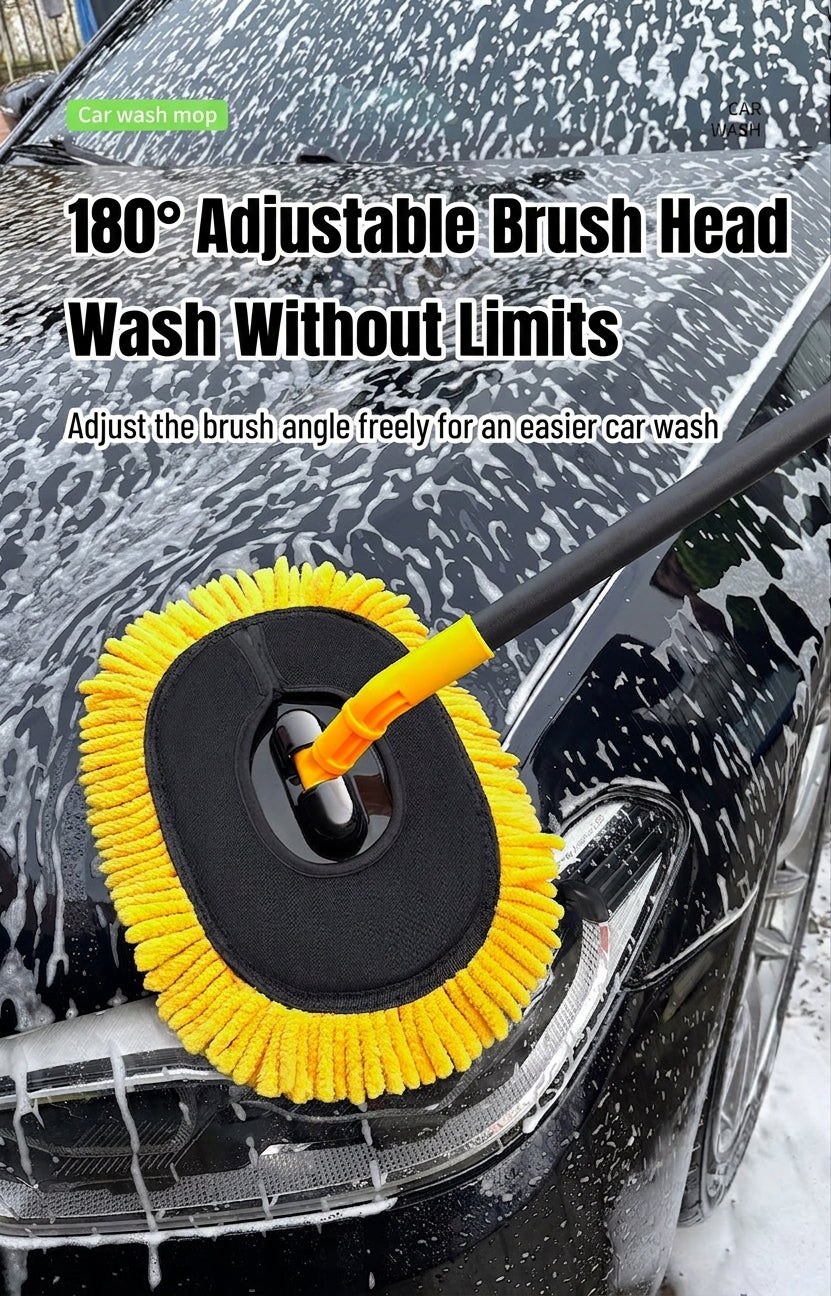 Car wash mop, car wash brush, car brush bristles, retractable long rod, retractable car wash brush cleaning tool