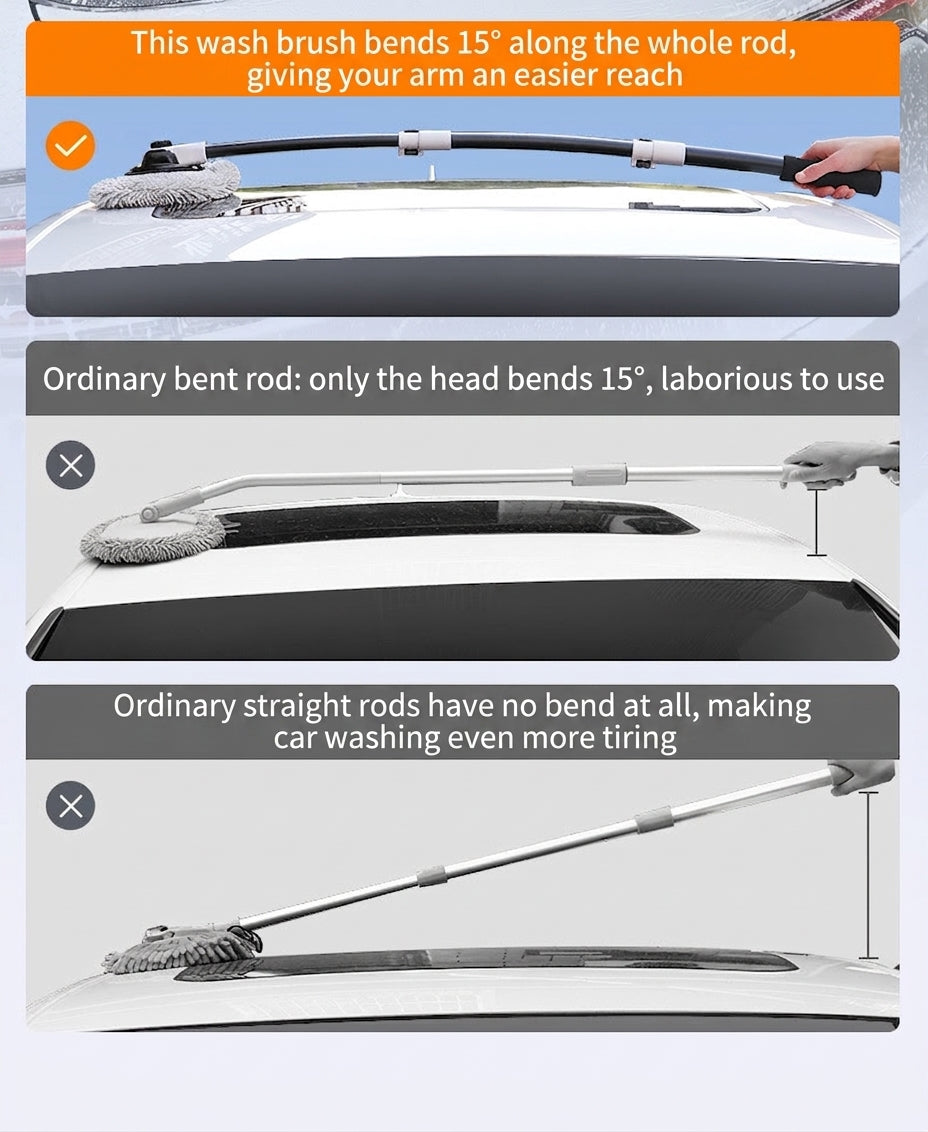 Car Wash Mop Retractable Bending Rod, Car Special Mop, Injury Resistant Car Car Wash Brush, Cleaning Tools, Car Cleaning Tools, Car Polishing Artifact