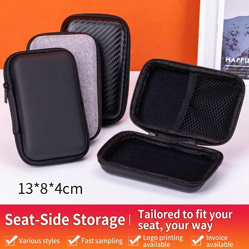 Snowflake Cloth EVA Headphone Bag, Power Bank Hard Drive Bag, Dragon Cloth Earphone Storage Box, Pressure-Resistant Zipper Bag