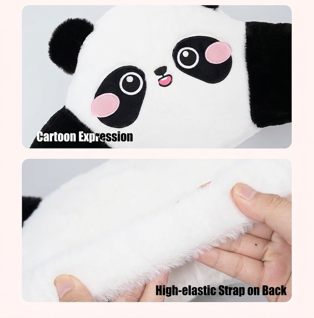Car headrest lumbar support, cartoon cute panda, comfortable soft car cushion, all-season universal neck pillow