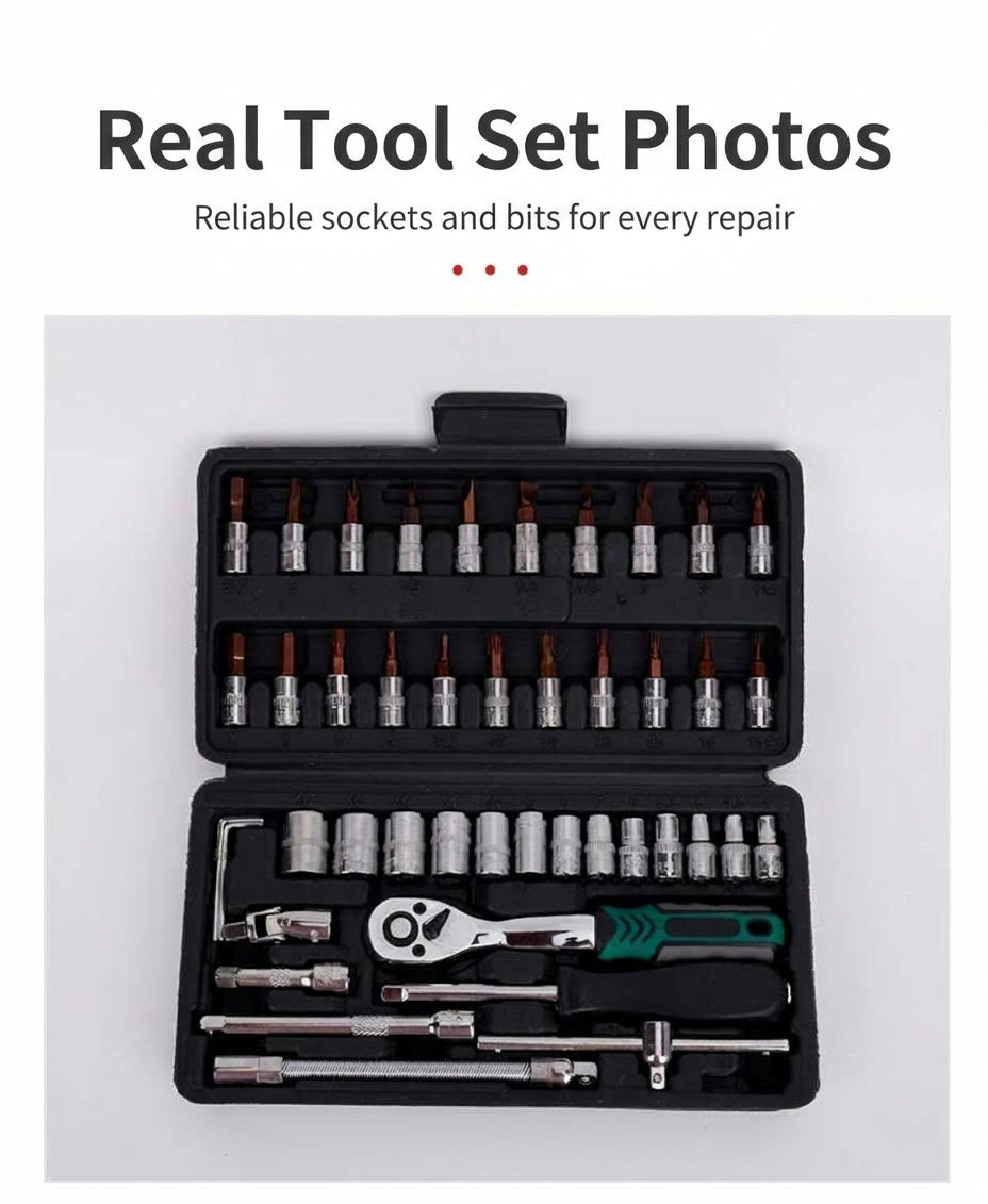 Natural S2 Bit Head 72-Tooth Ratchet Wrench Auto Repair Mechanical Repair Household Repair Sleeve Tool Set Hardware Toolbox