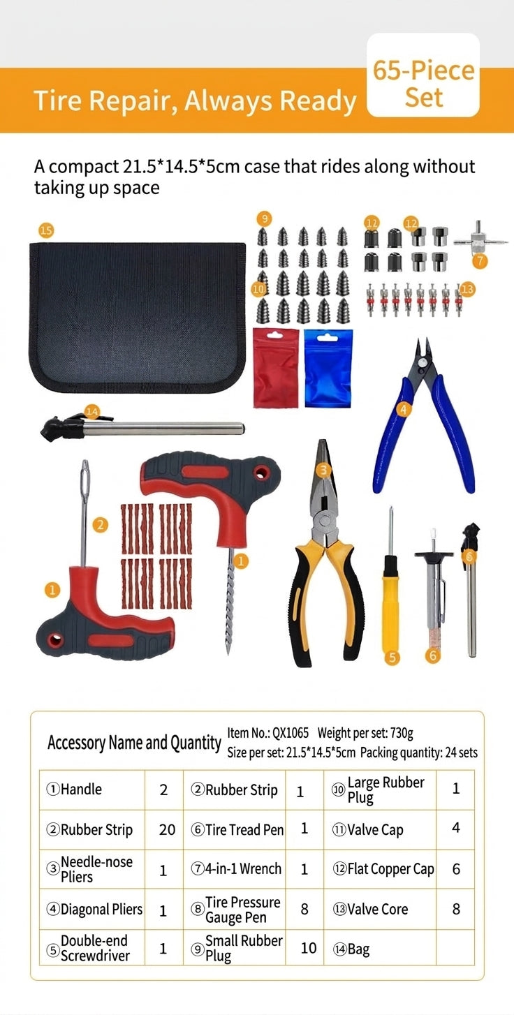 Tire Repair Tool Set - Universal Fit