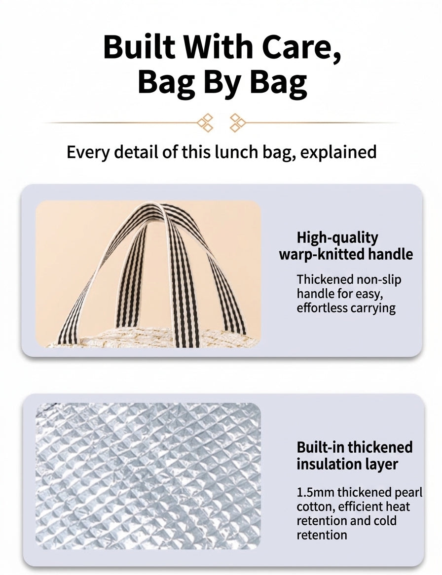 Insulated Lunch Box Bag, Large Capacity