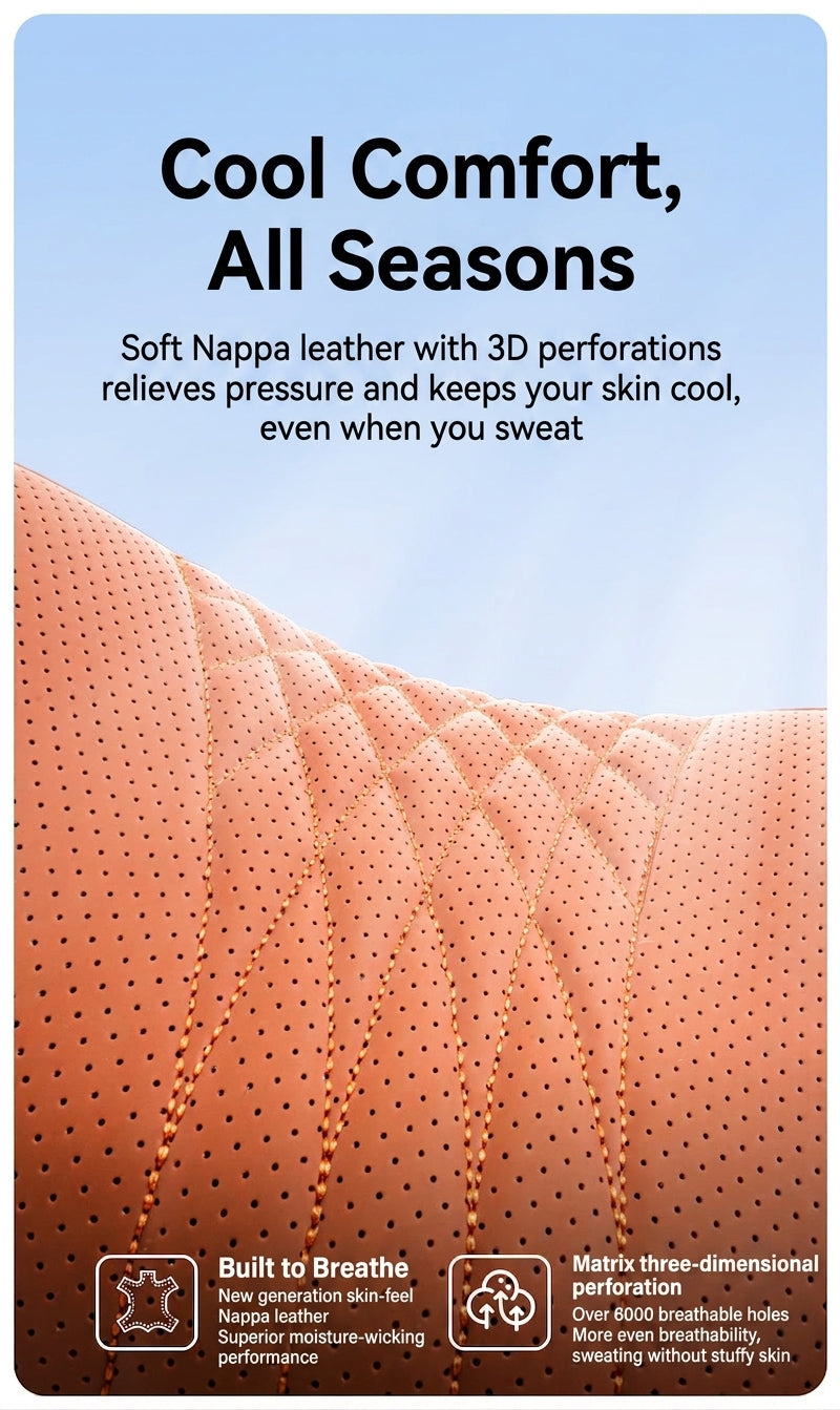 Summer breathable memory foam car headrest lumbar support premium car seat pillow car leather neck support pillow