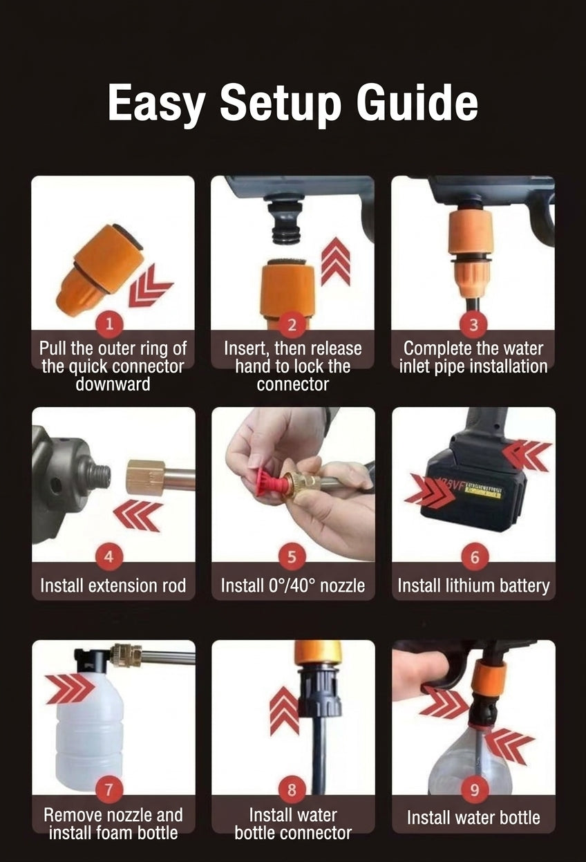 Car water gun, household electric car washer, rechargeable car wash gun, universal wireless high-power high-pressure car wash water gun
