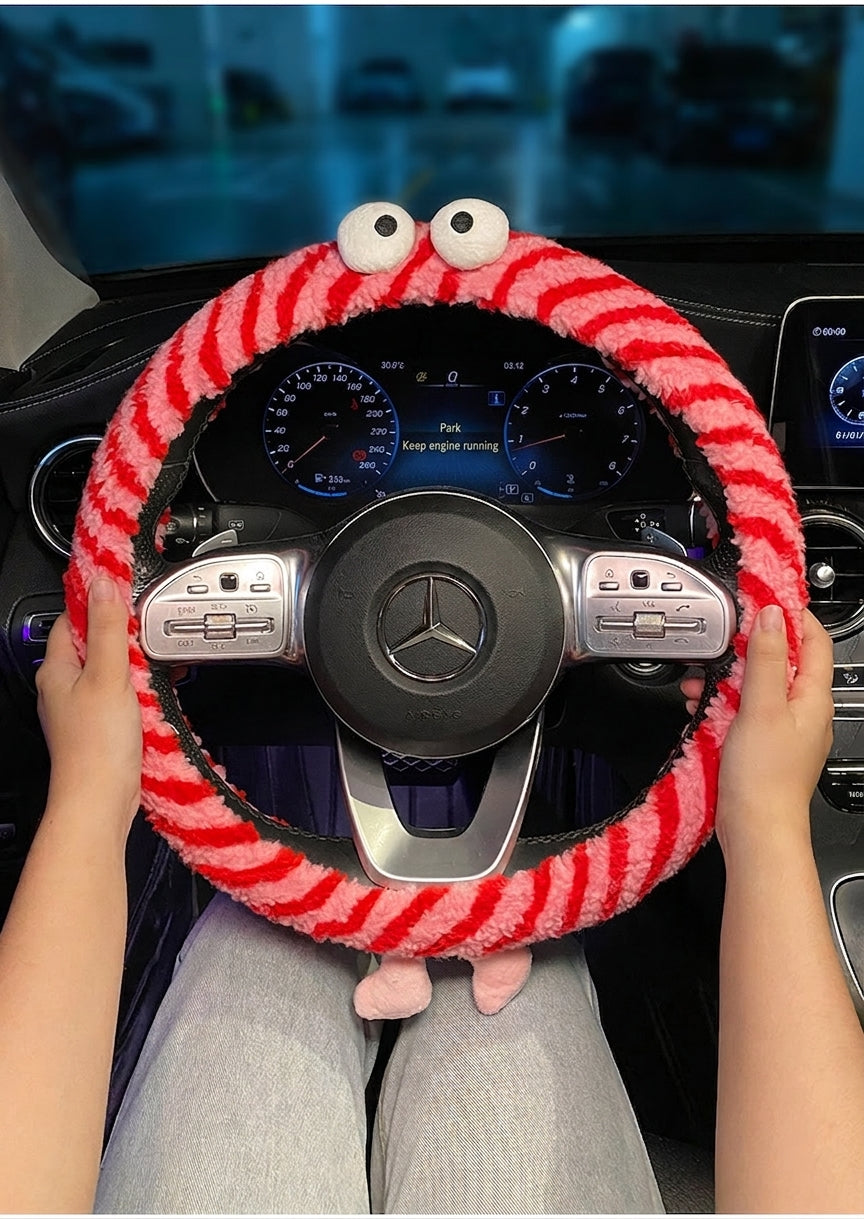 Winter plush steering wheel covers, 2024 new Monster non-slip warm all-season GM heated handlebar covers, women's version