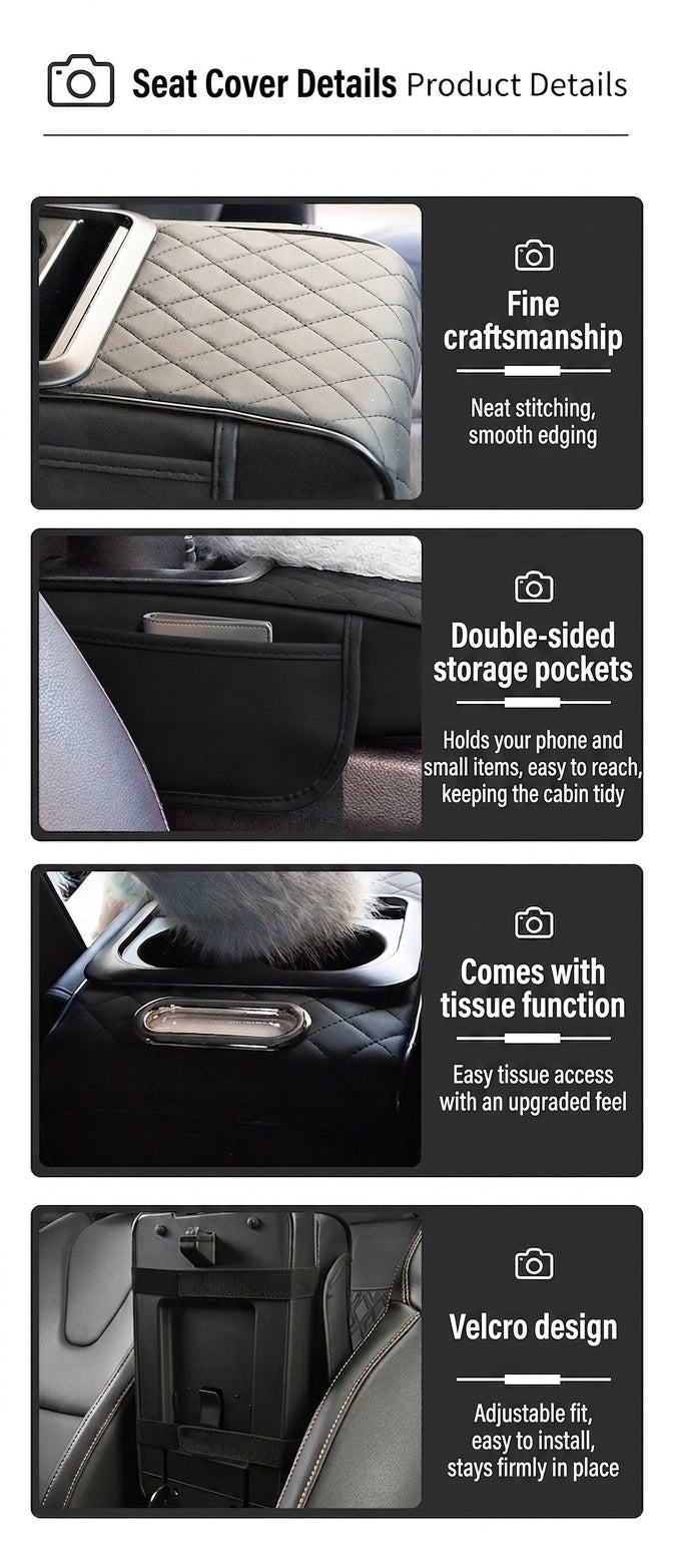 Armrest box raised pad, car cup holder, tissue box (Huotong Global · Light Custom) universal microfiber leather
