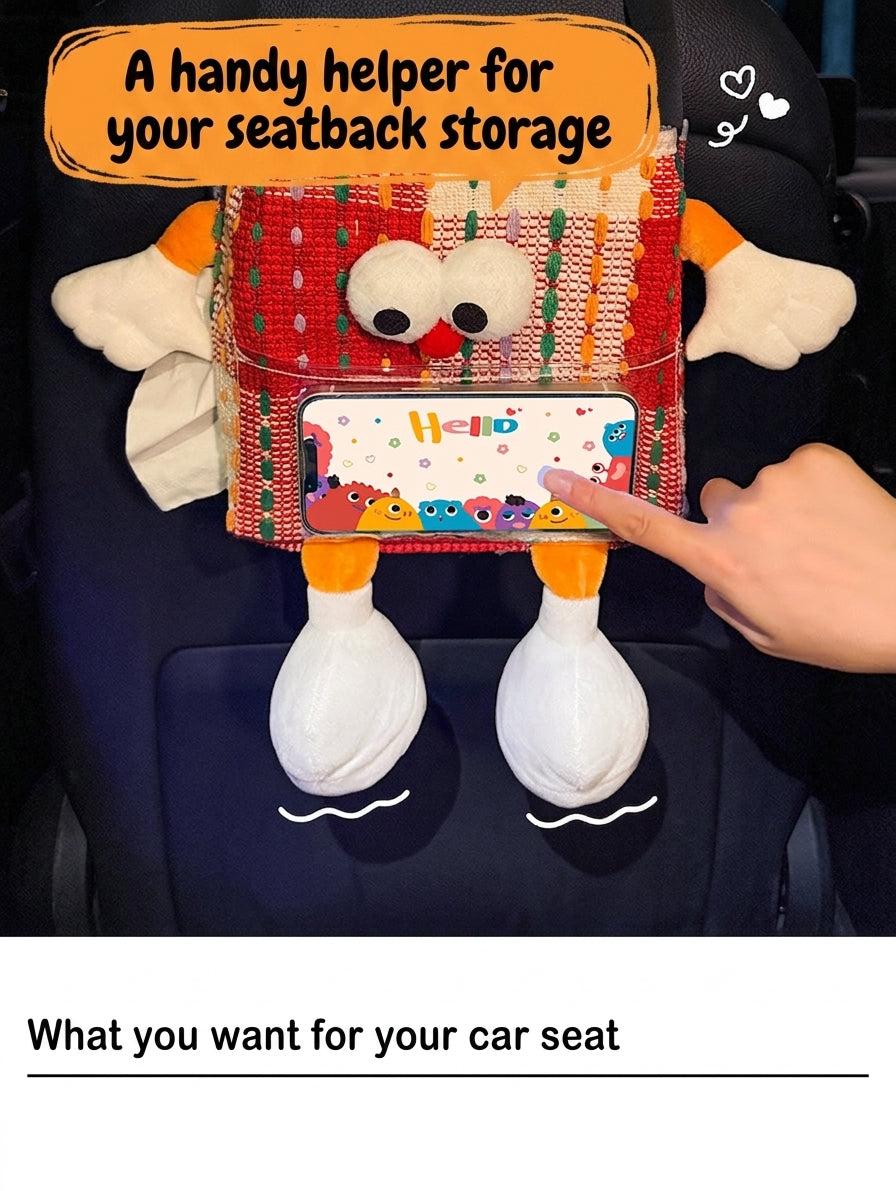 Car trash bin, waterproof two-in-one storage box for car seatbacks, plastic storage container for automotive supplies