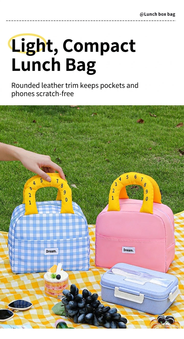 Insulated Lunch Box Bag, Portable Large Capacity