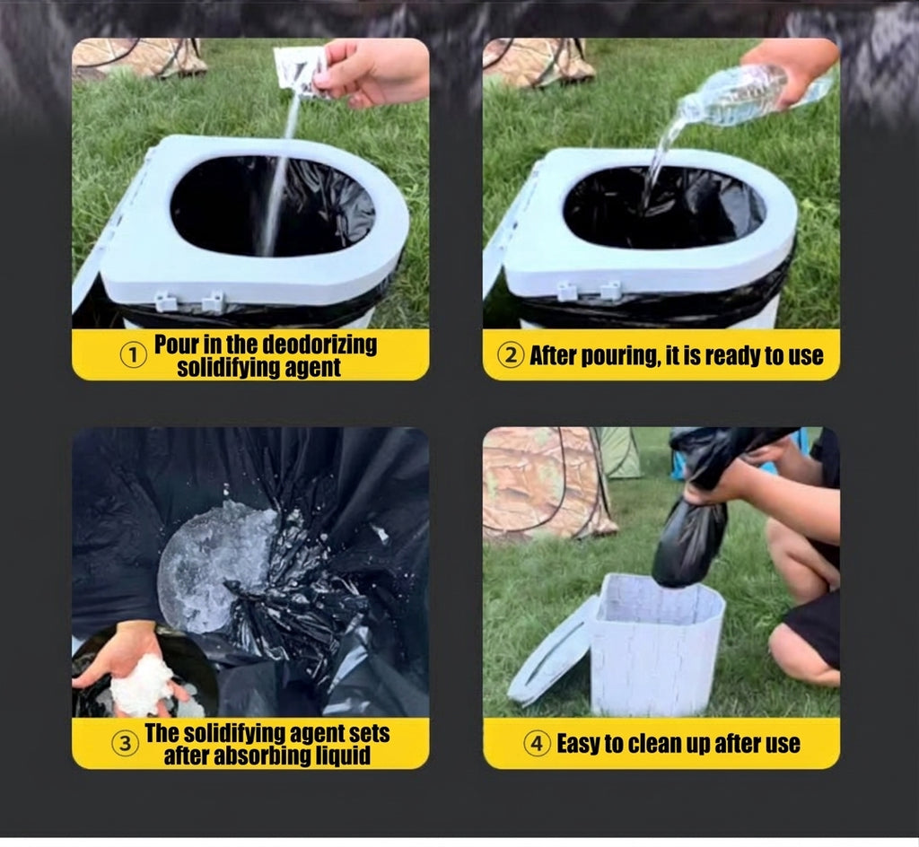 Portable Folding Toilet with Lid for Car Travel
