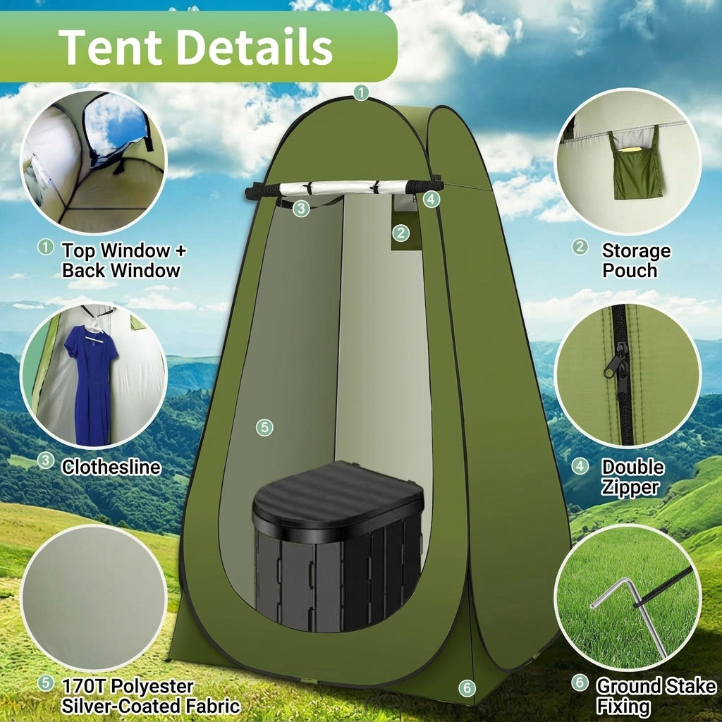 Fishing, shower, bathing artifact, outdoor camping, fishing, changing clothes, simple and portable, portable portable toilet, warm tent, toilet