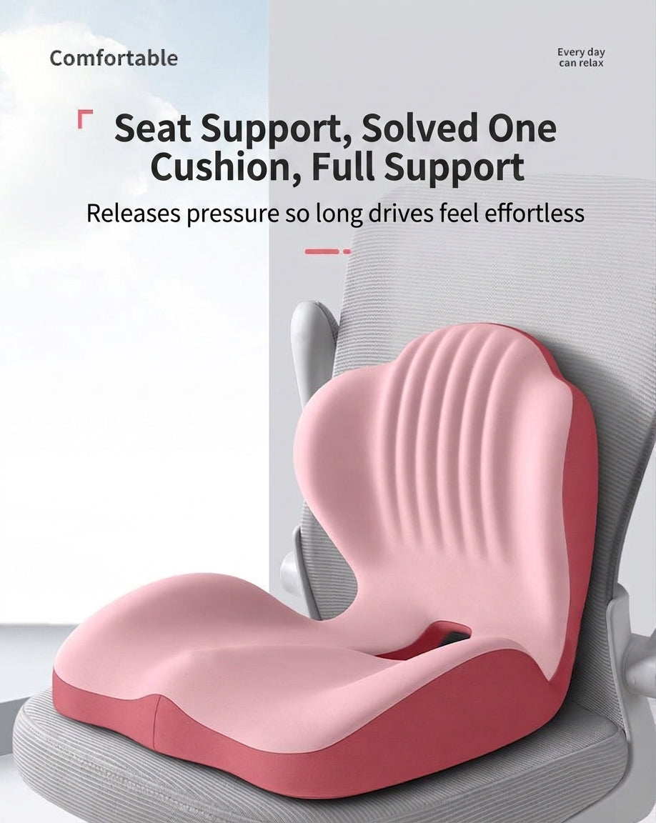 Memory foam lumbar support cushion, office prolonged sitting pressure-relief hip cushion, student chair support lumbar cushion, integrated cushion