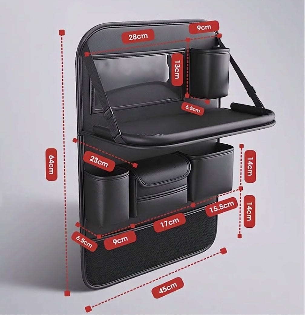 High-end car seat back storage bag, car multi-functional, rear hanging bag, car foldable dining table board shelf