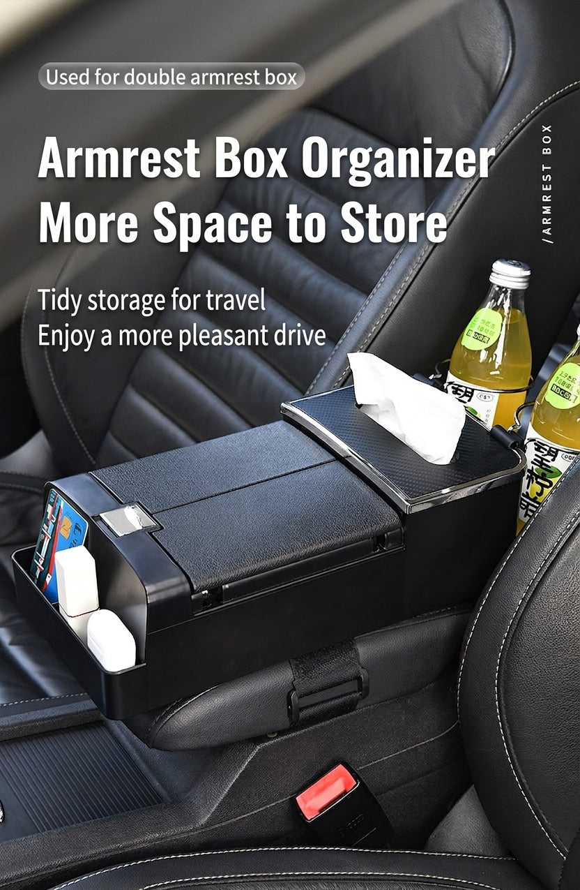Car tissue box, armrest box, multifunctional water cup holder, storage box, creative and simple car interior sundries storage box