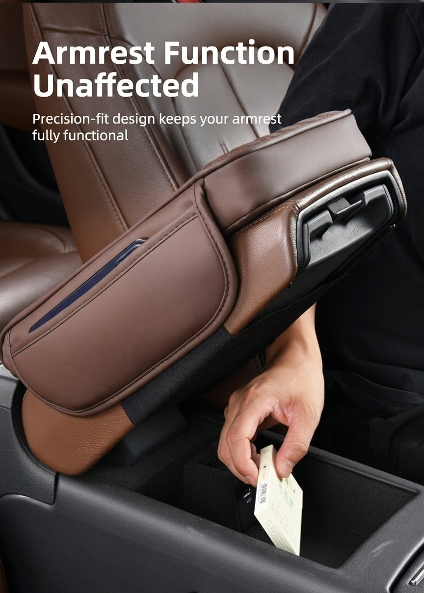 Manufacturer cross-border direct sales of dual-sided pocket-style car armrest box mats, universal hand and center height increasers