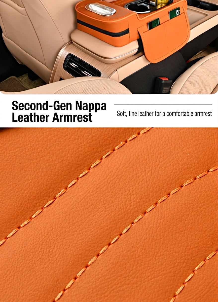 2025 New Central Car Armrest Box Height Pad Cover Protective Cover Double Cup Holder Premium Leather Car Accessories
