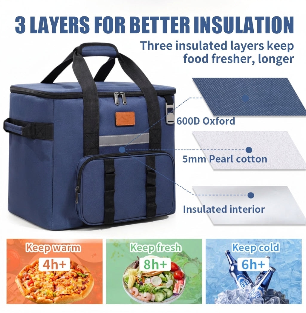 Insulated Picnic Cooler Bag - Multiple Colors