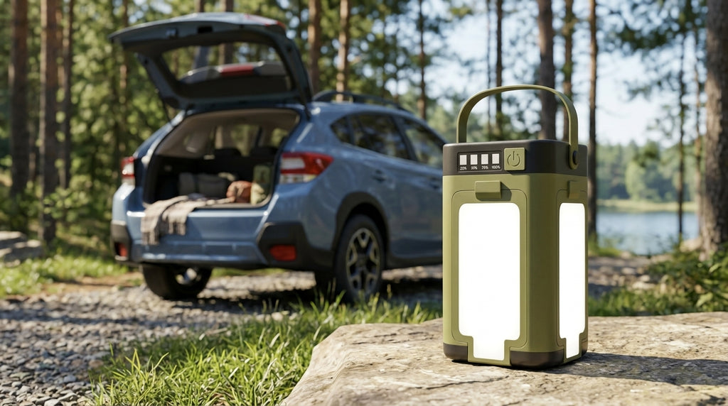 Solar Camping Light with Folding Design - Campsite Day