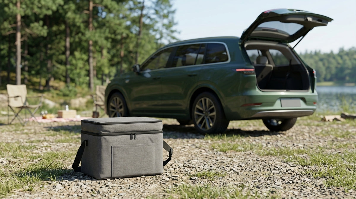 Car Accessory Insulated Cooler Bag, Gray - Campsite Day