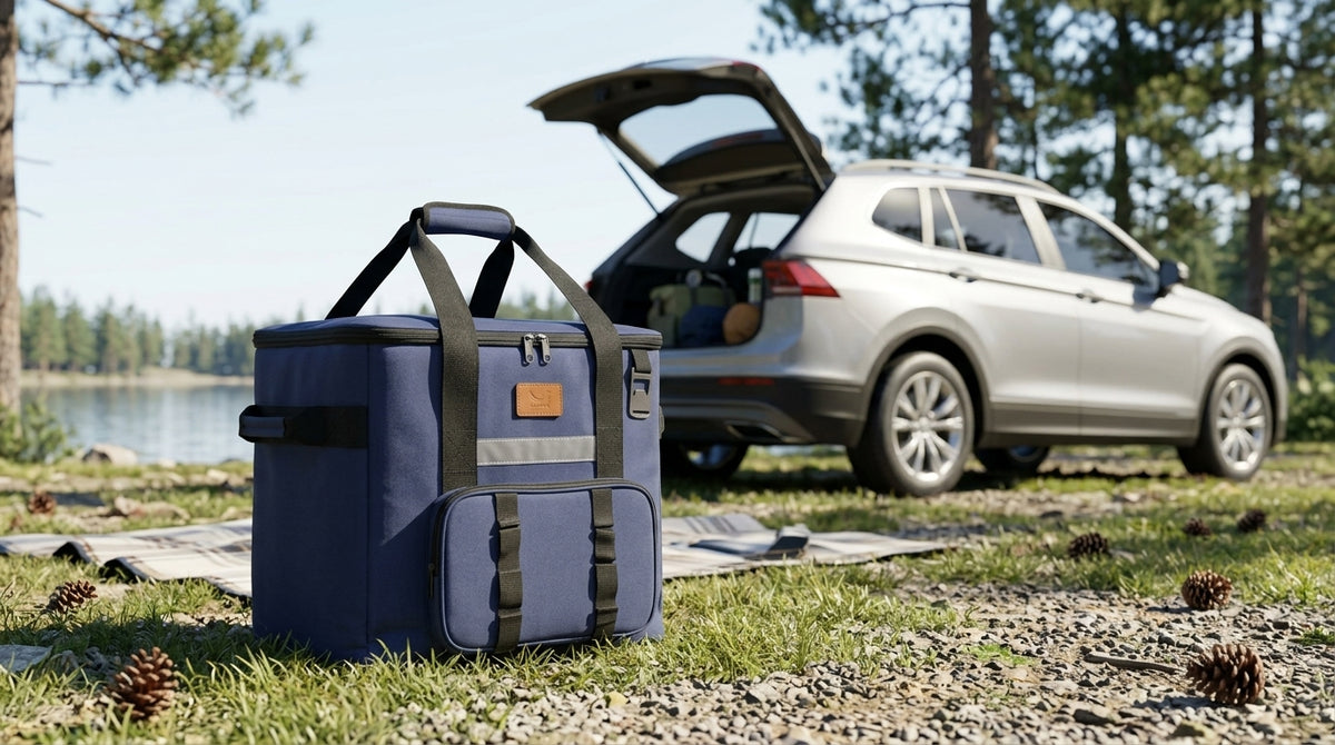 Insulated Picnic Cooler Bag - Multiple Colors - Campsite Day