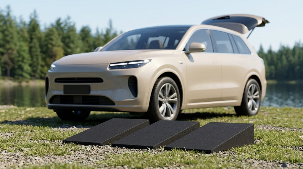 Car Rear Seat Leveling Pad - Flat Sleeping Mat - Campsite Day