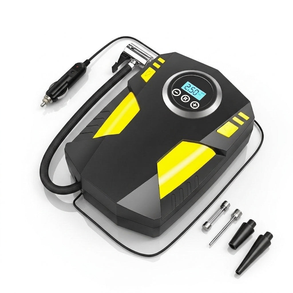 Car air pump digital display portable electric 12v tire inflator multi-function vehicle car air pump - Hero Studio