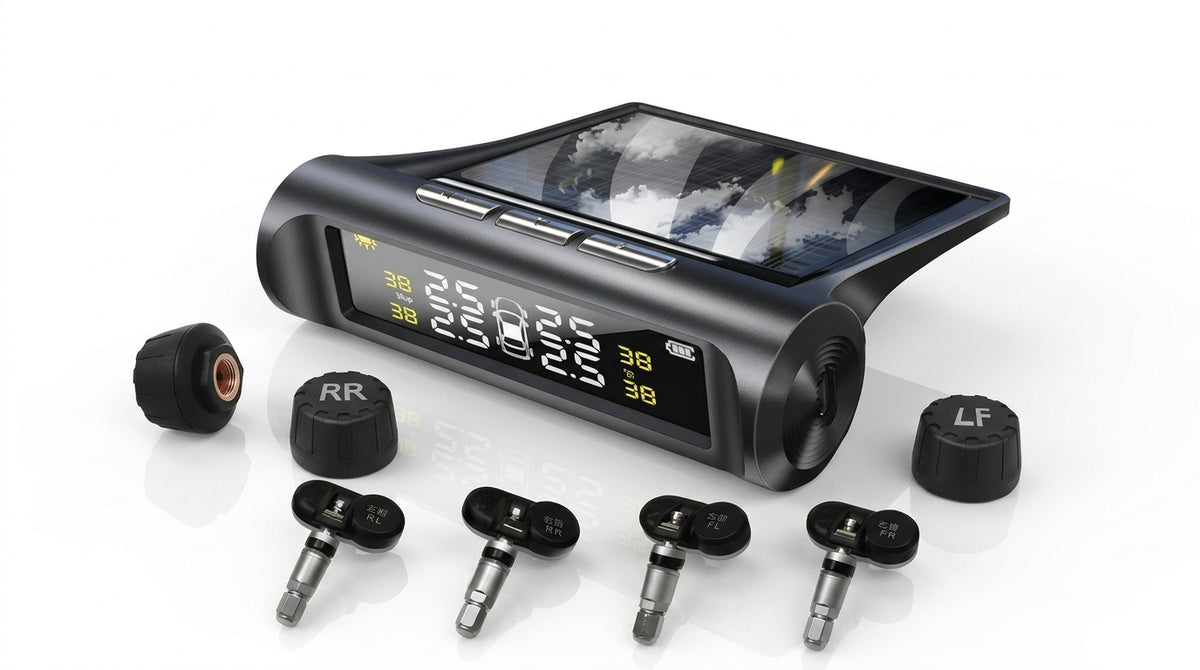 Tire Pressure Monitor TPMS Tire Pressure Monitor Tire Monitoring Tire Pressure Detector Built-in External Car Tire Pressure Car - Hero Studio